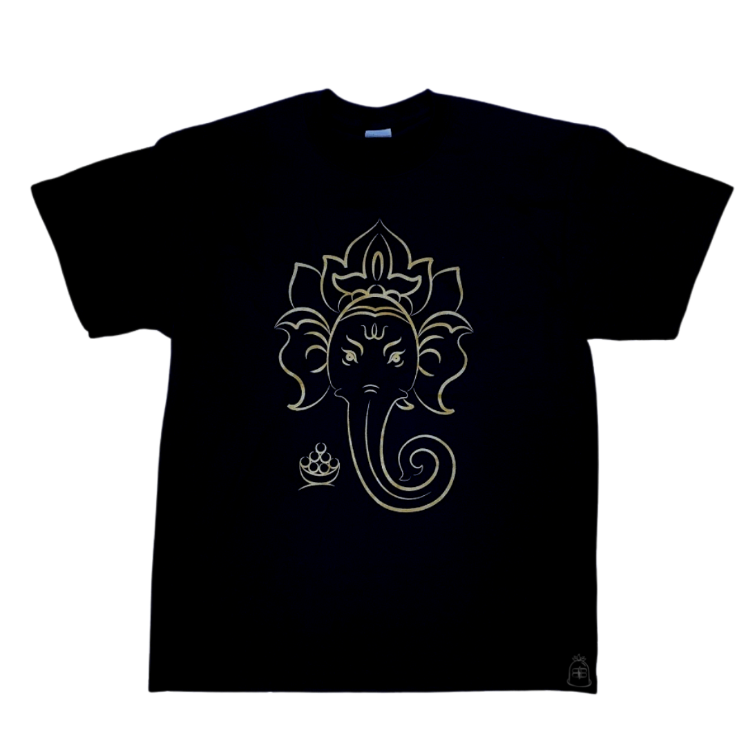 Bhavani Shankar Ganesh Tee Black/Gold – Bhavani Shankar Mandir Puja Store